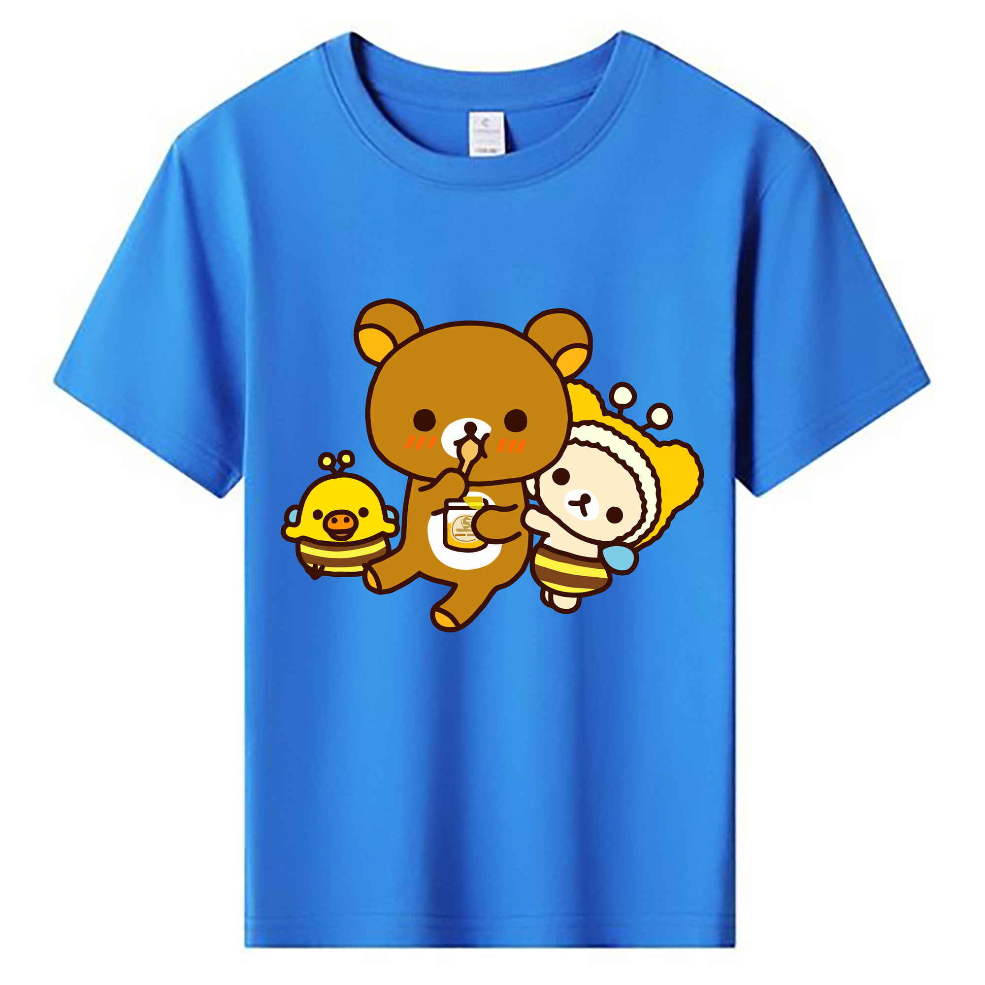 （画像用） リラックマ リラックマ キイロイトリ Rilakkuma Korilakkuma Kiiroitori 綿100％キッズTシャツ（フロントプリント）